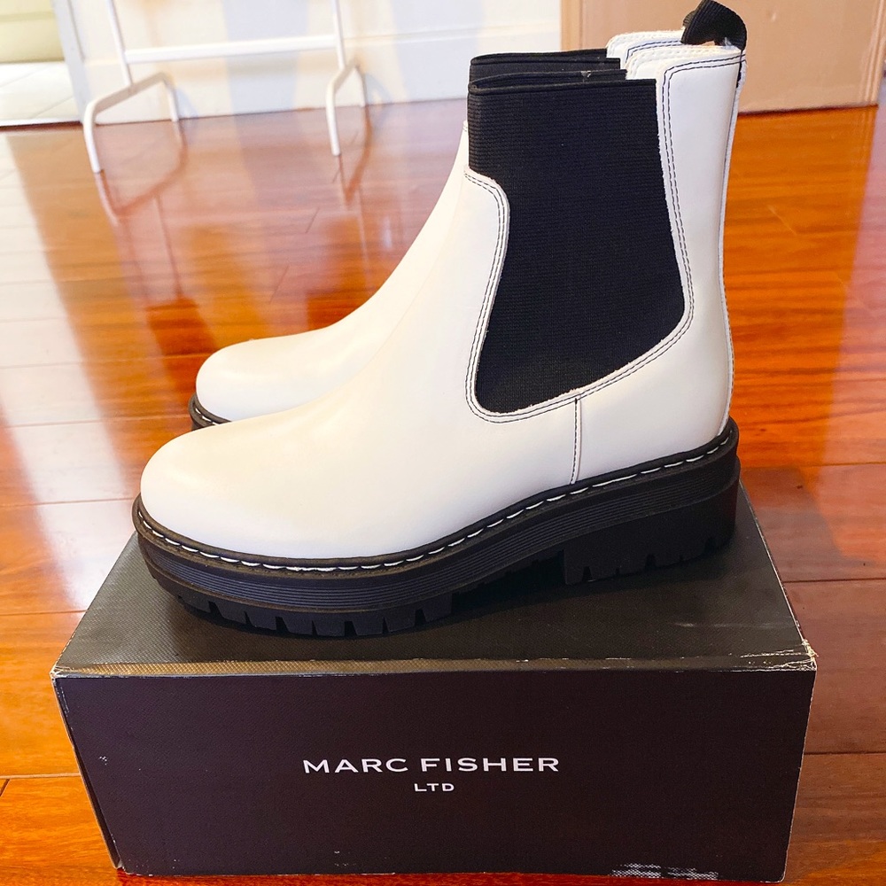 Marc Fisher Patrick Leather Chelsea Lugsole Booties